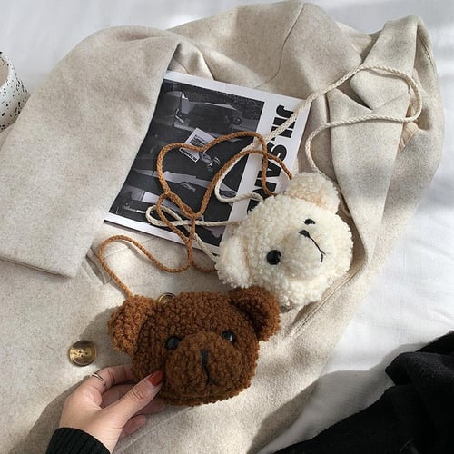 Girls cartoon graphic fluffy crossbody bag best sale