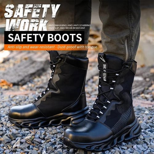 Men's fashion steel toe boots discount