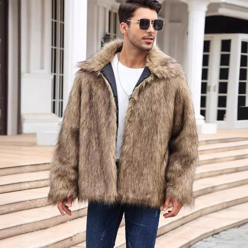 Puffy faux fur jacket cheap