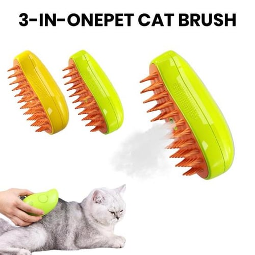 1 Set Cat Brush 3 in 1 Design Electric Steamy Cat Hair Brush Multi