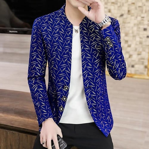 Fashion collar printed small coat deals