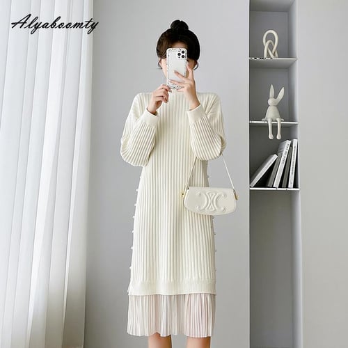 Patchwork sweater dress discount