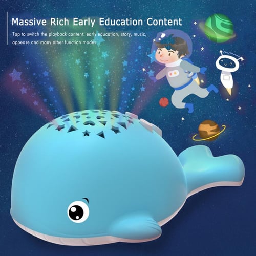 Whale Night Light Baby Luminous Toy Projector Story Music Player