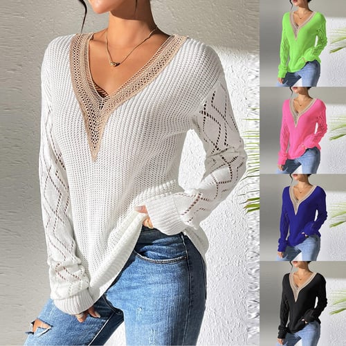 Women's sweater with lace bottom top