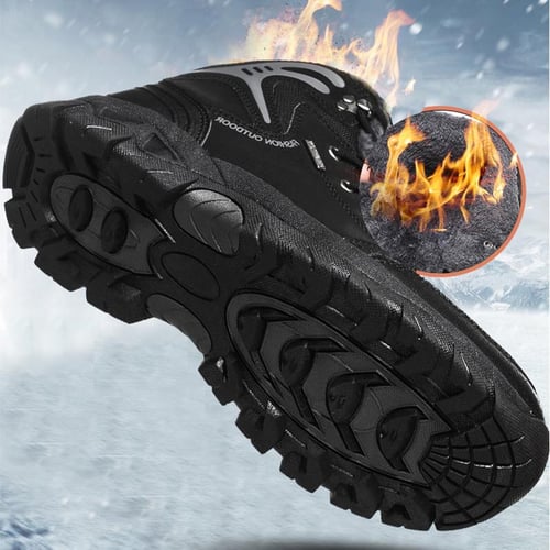 Mens Plus Velvet High top Outdoor Shoes Large Size Boots Plus Hair
