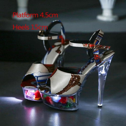 Led platform heels store