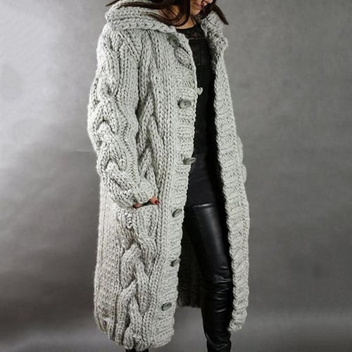 Plus size hooded sweater coat deals