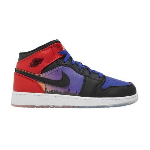Air Jordan 1 Mid SS GS Skyline Kids Sneakers Blue Concord Black