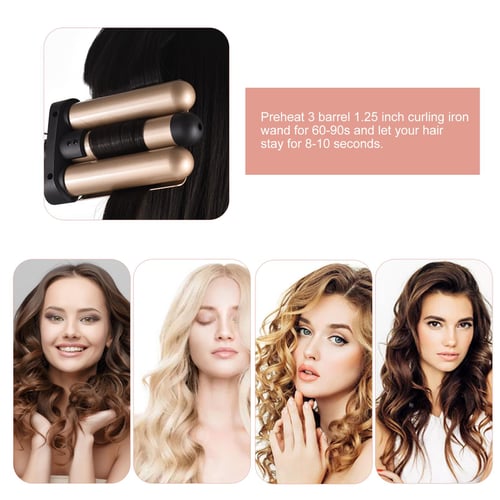 Pretfy Hair Curling Iron 3 Barrel 32mm Hair Waver Hair Curler