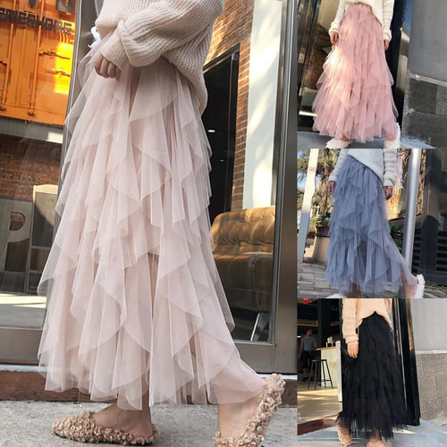 Summer long mesh skirts best sale