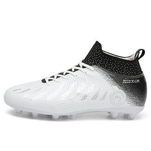 Men s High Top Soccer Shoes FG TF Football Boots Chilidren Anti