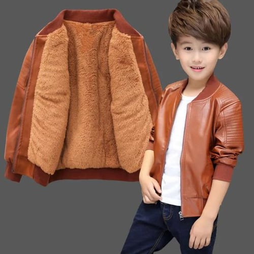Long sleeve plush leather jacket shop