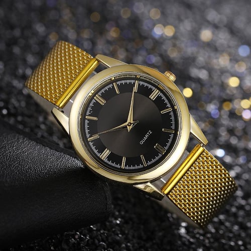 Quartz watch sales gold colour