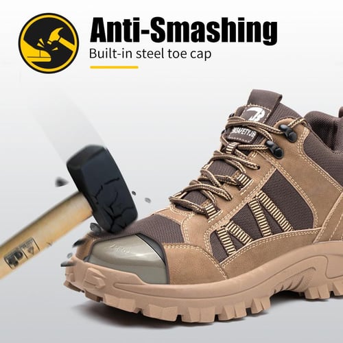 Male Work Boots Indestructible Safety Shoes Men Steel Toe Shoes