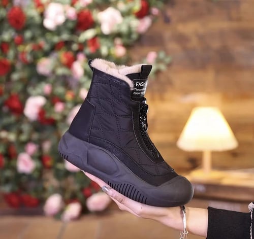 Faux leather winter boots top