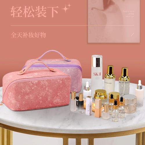 New Retro Makeup Bag Women S Cosmetic Pouch Large Capacity Toiletry Bag Pu Handbag Multifunction Toiletries Organize buy New Retro Makeup Bag