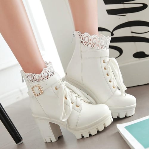 Thick high heel boots on sale