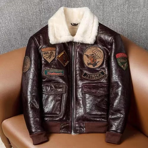 Winter New Thickened Lambskin Fur Coat Men s Air Force Flight Suit
