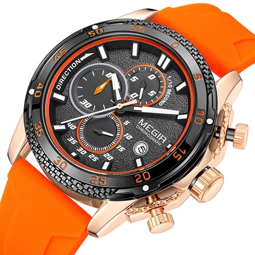 Megir men's chronograph cheap analog quartz watch