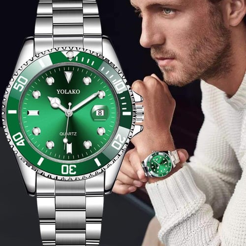 Men S Watch New Luxury Business Watch Men Waterproof Date Green