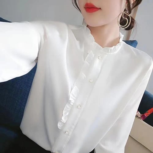 Korean long blouse deals