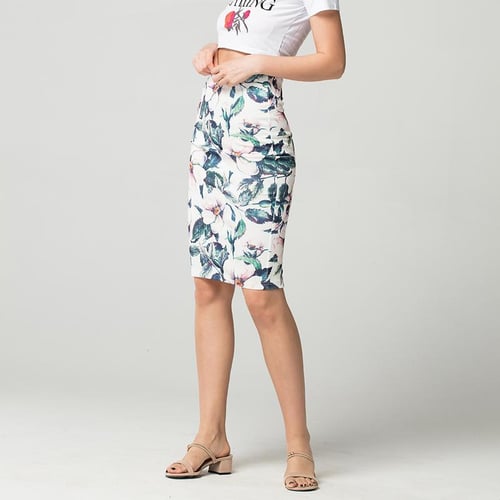 Summer floral pencil skirt cheap