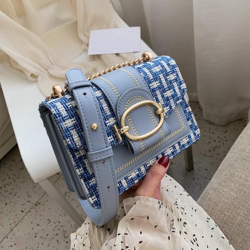 Yogodlns Trendy Brand Flap Messenger Bag for Women Chain Strap
