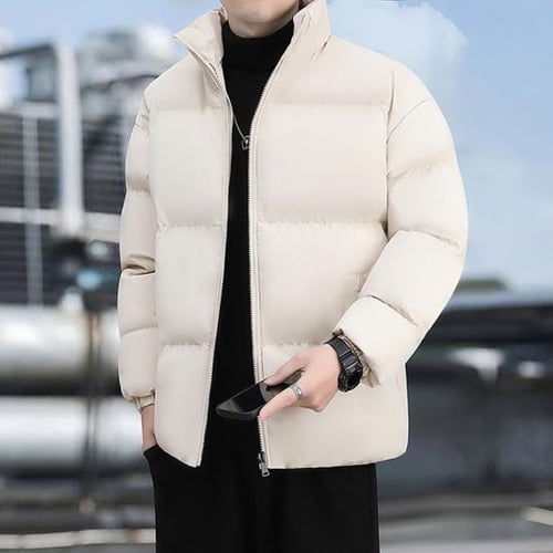 Stand collar cotton solid long sleeve zipper men's jackets 2025