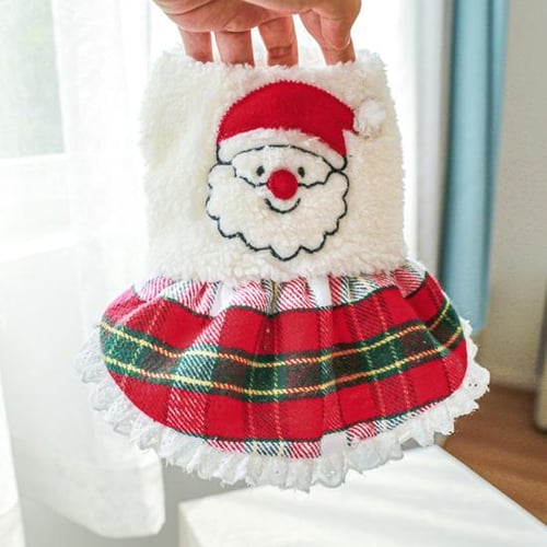 Dress with santa print outlet