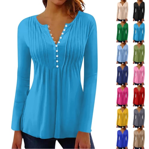 Long sleeve casual blouses on sale