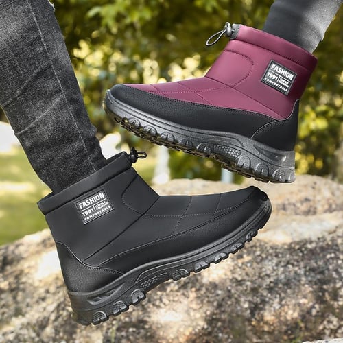 Fur lined ankle snow boots on sale