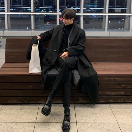 Korean long coat trend cheap
