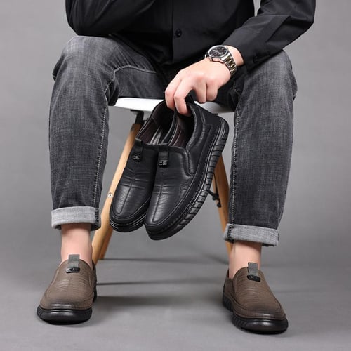 Men s Business Office Shoes Casual Leather Shoes Comfortable Loafers Shoes Slip on Shoes Wedding Shoes Daily Men s Soft Sole Leisure Shoes buy Men s