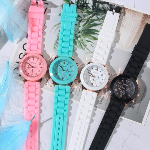 Geneva silicone watch best sale
