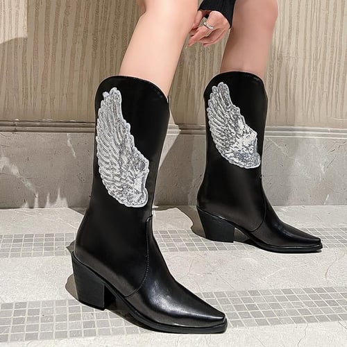 Plus size sequin boots store