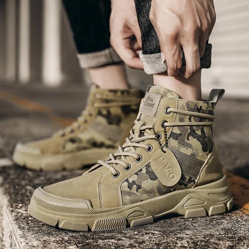 Mens casual military boots online
