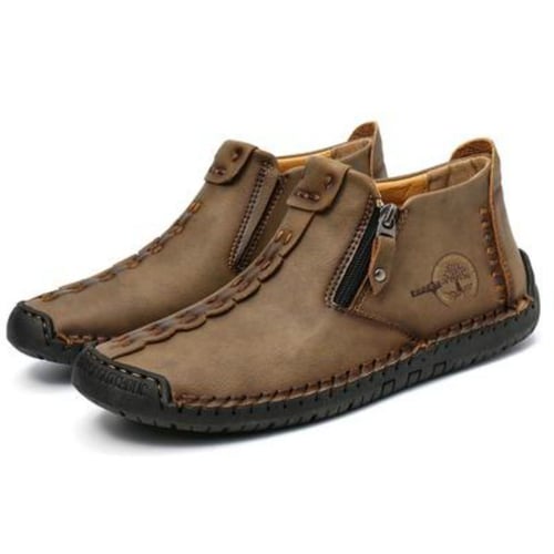 Men's vintage leather loafers lazy single shoes cheap
