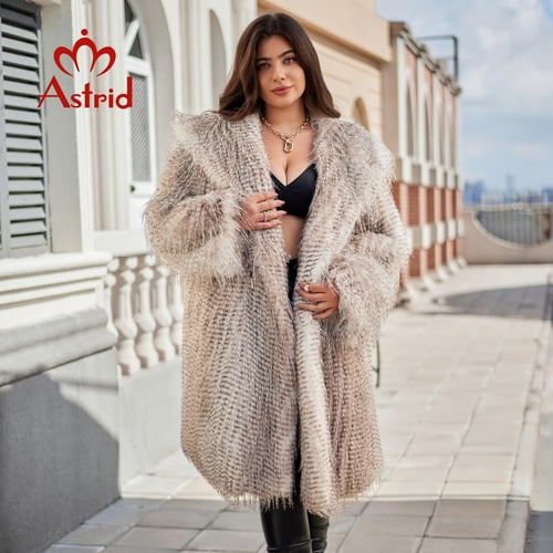 Plus size multicolor faux fur clearance