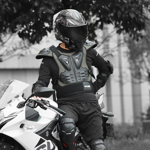 Motorcycle leg armour clearance