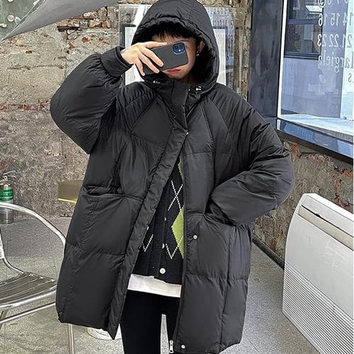Long down feather coat cheap