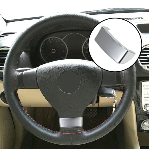 Sticker Chrome Emblem Car Steering Wheel Trim Sequin Cover Insert
