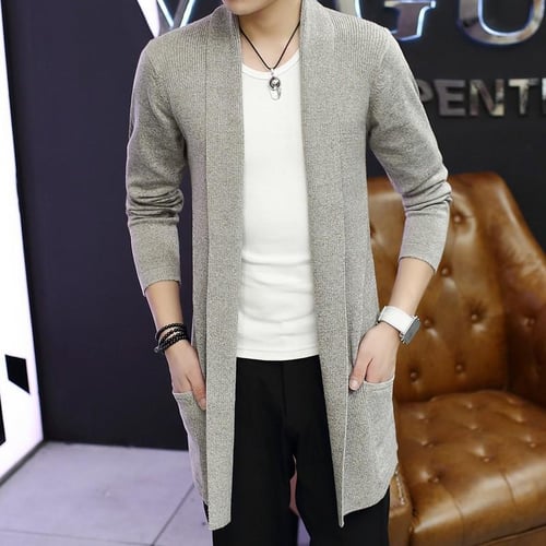 Mens buttonless cardigan top