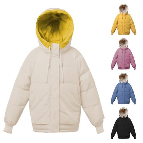 Long sleeve hooded zipper padded coats sales