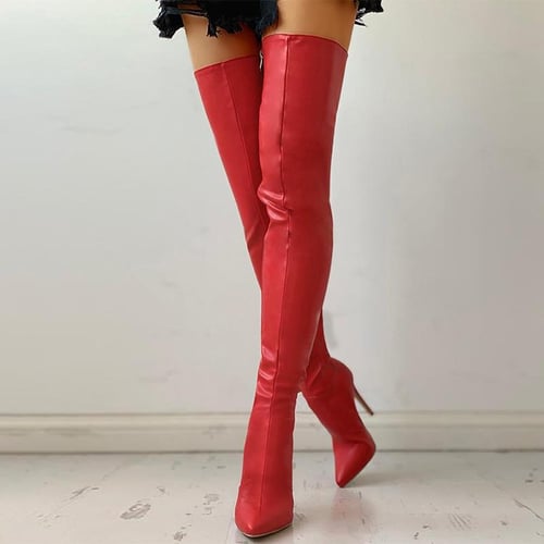 Ladies thigh length boots shop