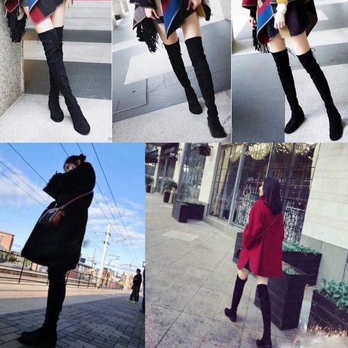 Slim thigh high boots hot sale