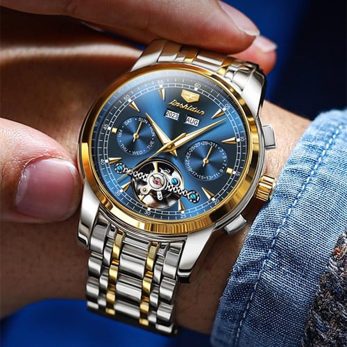 JINSHIDUN New Top Men s Watch Business Waterproof Luminous Multi