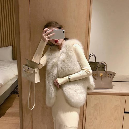 Thin fur vest store