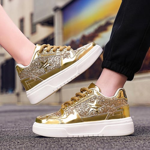 White and gold designer shoes cheap