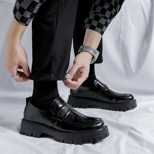 Men's platform formal shoes top