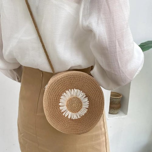 Rattan round crossbody bag best sale